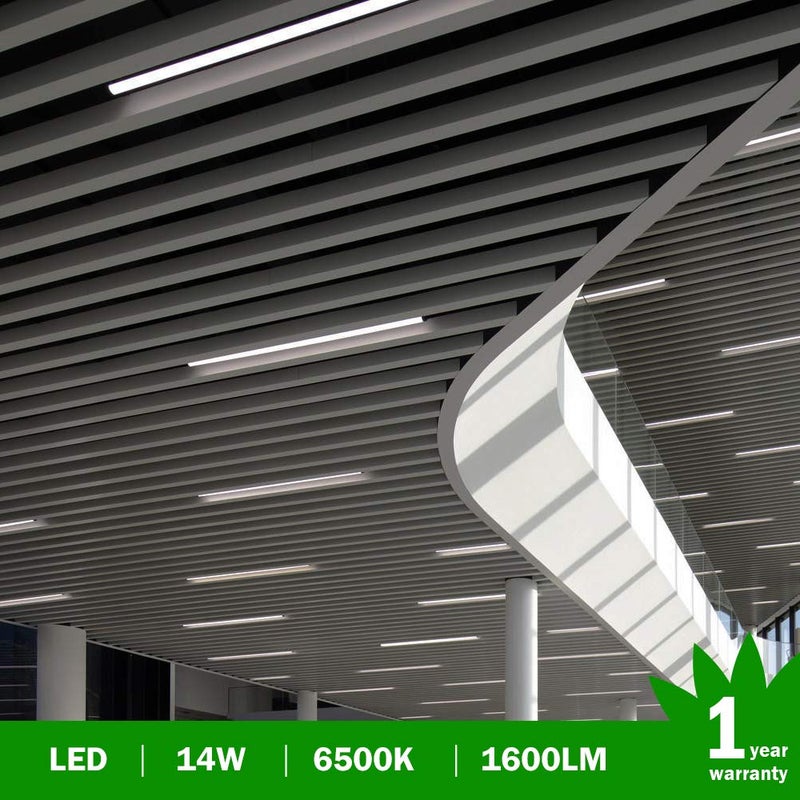 LightingWill LED T5 Integrated Fixture 3FT, Daylight White 6000-6500K, 14W, Linkable Shop Light and Under Cabinet Light, Corded Electric with Built-in ON/Off Switch, 4 Pack - Image 2